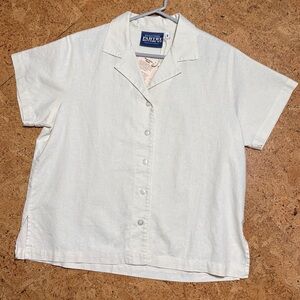 Big Bud Press Linen Cotton Blend Pantry Button Up Shirt NWT Cream Sz S
